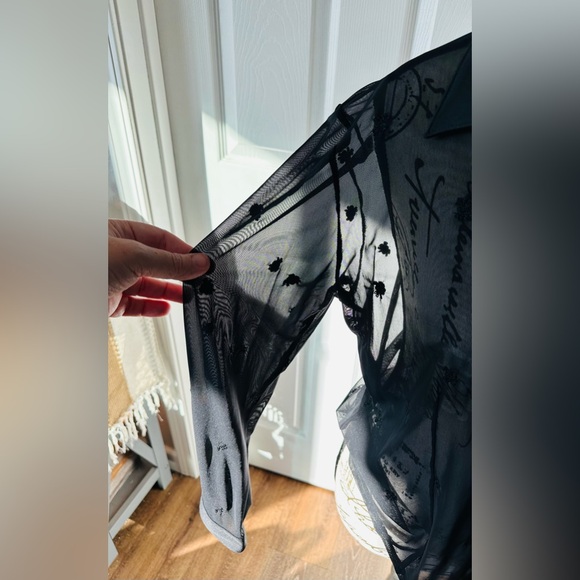 Topshop Women’s Black Sheer Blouse - Picture 8 of 11